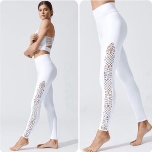 Carbon38 Sayang Tanjung Macrame High Rise White Leggings Size XS